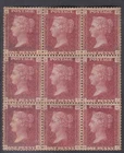 1858 1d Red Plate 117 Block of 9 UNMOUNTED MINT