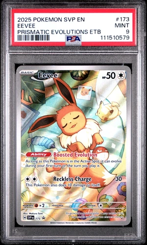 PSA 9 2025 Pokemon Black Star Promo #173 Eevee Prismatic Evolutions Etb