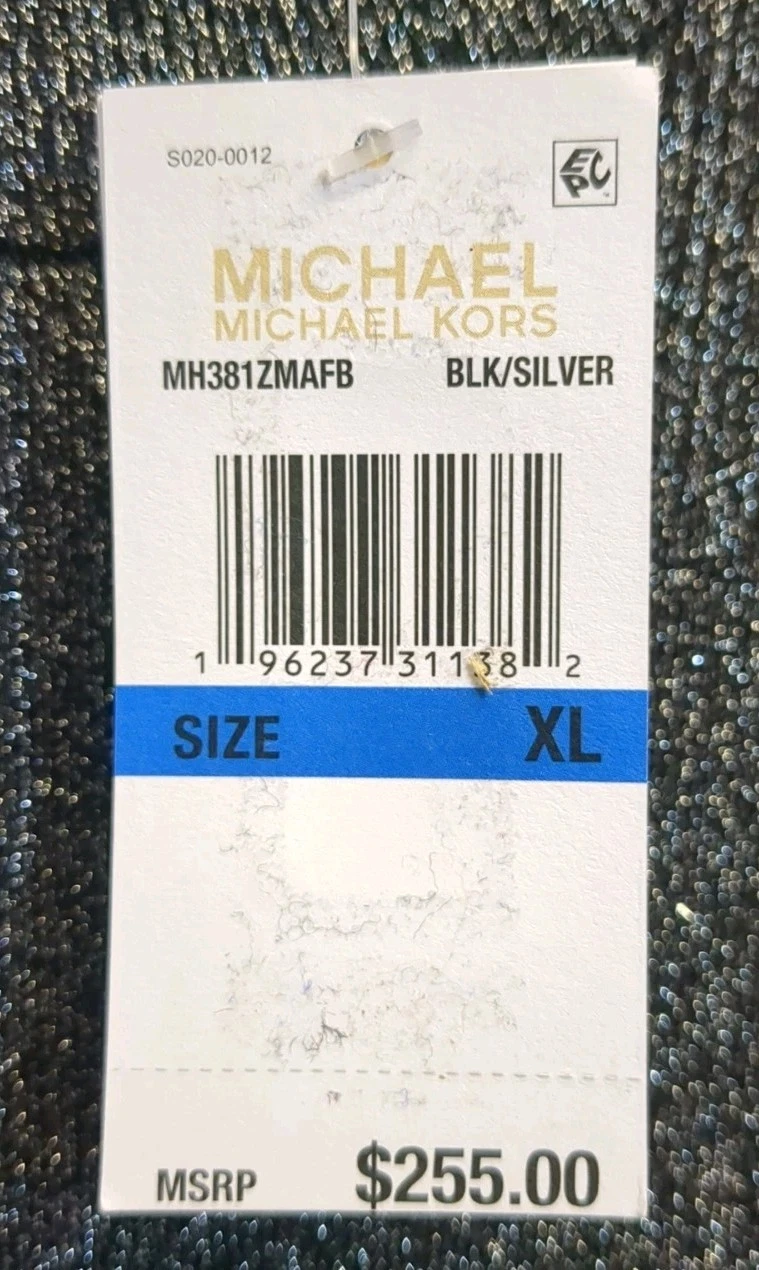 Michael Kors Mini Abito Donna Metallizzato Manica Lunga US Taglia XL