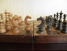 A Rare Soviet Chess Set 20-30s. Old Antique Wooden Set Purchased From Ukraine