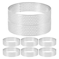 8 Pcs Tart Rings for Baking Food Preparation Molds Circle Tartlet