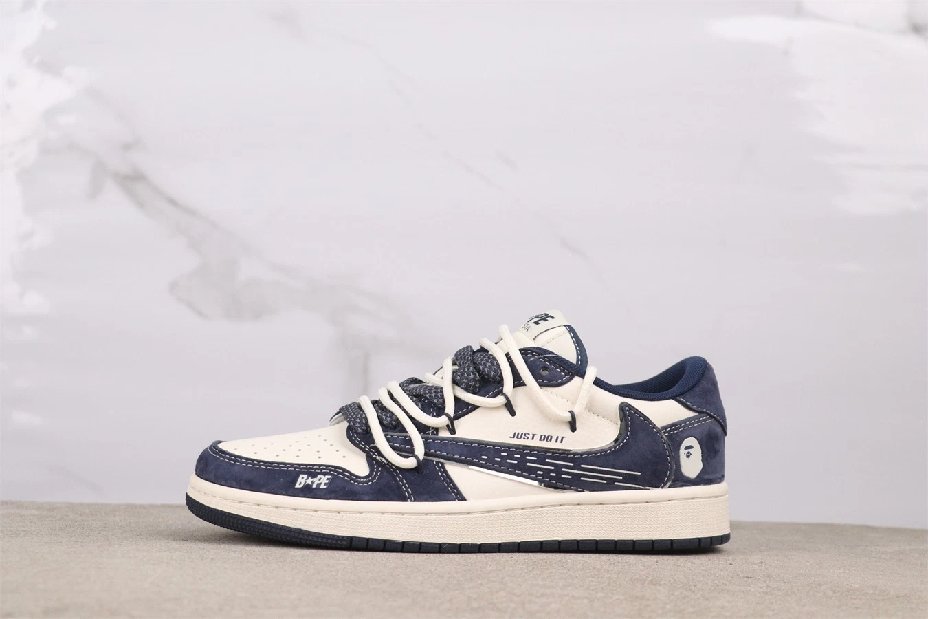 JORDAN Sneakers unisex Travis Scott beige blu moda AJ1 retrò basse