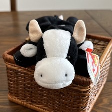 Ty Beanie Baby Daisy Cow 1993/ 1994 Tag Error Retired Plush Toy Black White