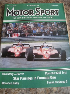 MOTOR SPORT FEB 1986 ELVA STORY P2 PORSCHE 924S STAR PAIRINGS MOROCCO RALLY GROU