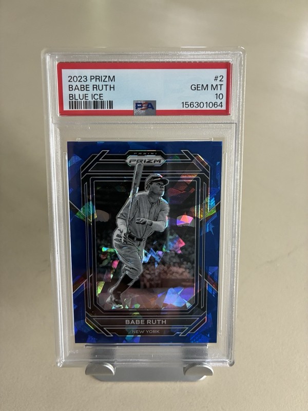 2023 Panini Prizm Babe Ruth #2 Blue Ice Prizm Yankees HOF PSA 10 GEM MINT 💎💎💎