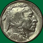 1937-S Buffalo Nickel Brilliant Uncirculated BU Coin #35315