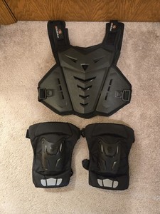 Ridbiker motorcycle armor vest and knee pads set.