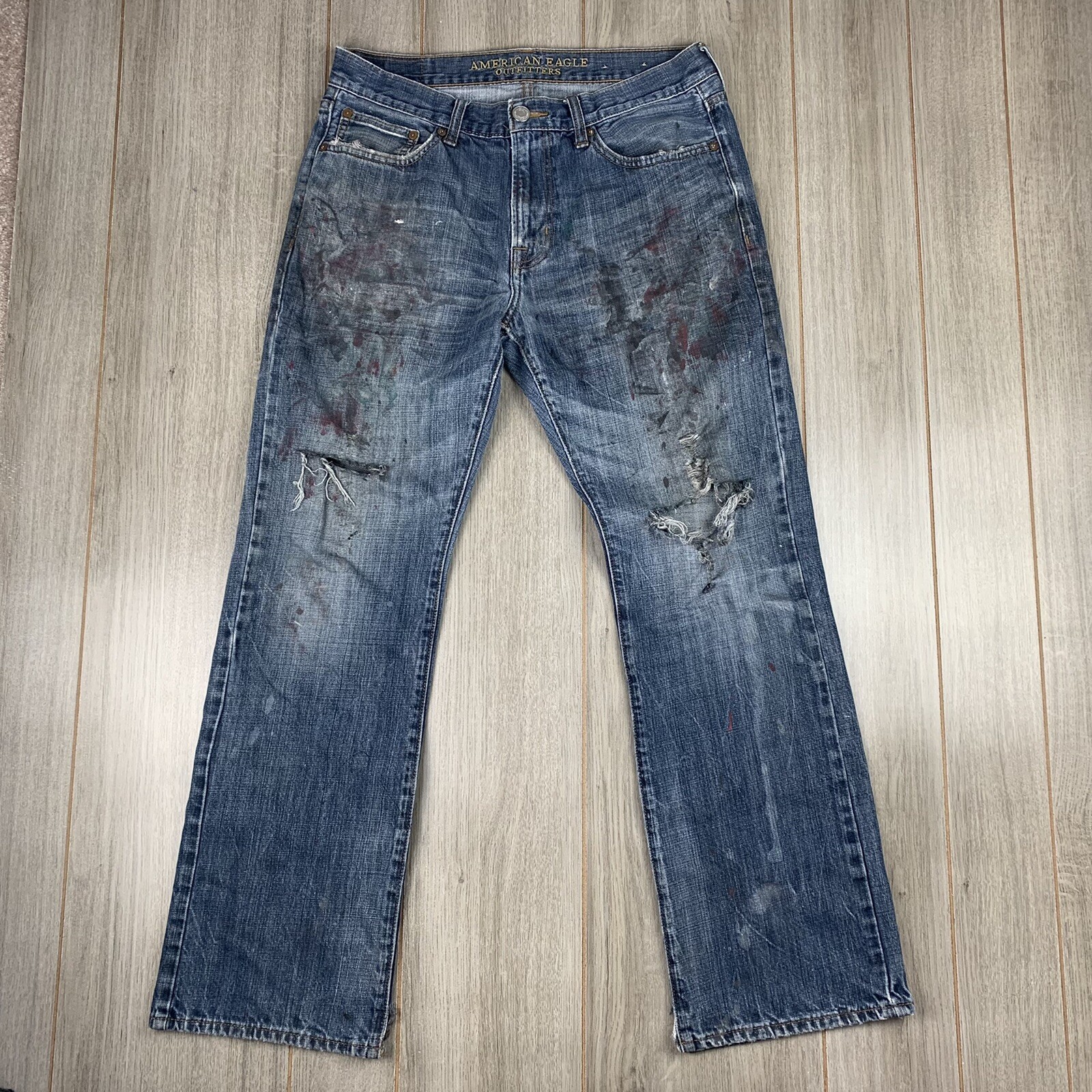 American Eagle Original Boot Cut Jeans 32x30 (tag 32x32) Distressed