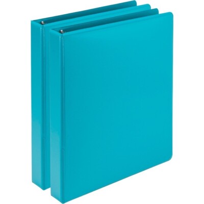 Samsill Fashion View Binder - Round Ring, Turquoise, 1.5 Inch, 3-Ring - 2 Pack