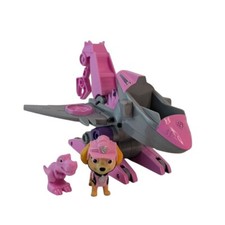 Paw Patrol Skyes Dino Rescue Jet Vehicle With Skye  T-Rex Toy Figures