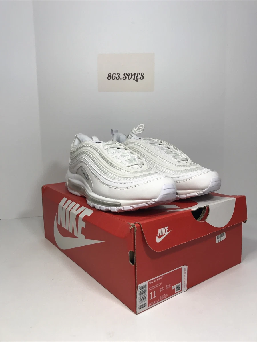 NIKE AIR MAX 97 MENS SIZE 11 WHITE/GREY 921826 101 USED SHOE WITH BOX  885178389498 | eBay