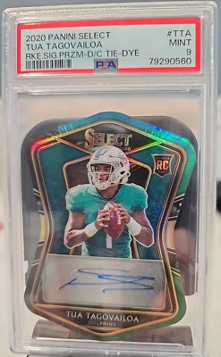 2020 Panini Select Tua Tagovailoa Rookie Auto Tie Dye Die-Cut 1/10 JSY # RC SSP