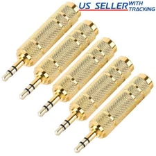 5pcs 6.35mm 1/4" Female to 3.5mm 1/8" Male TRS Stereo Audio Headphone Adapter