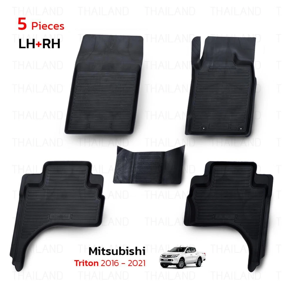 Fits Mitsubishi L200 Triton 16 - 2019 21 RHD Rubber 4Dr Floor Mat Automatic Gear Foto 3 de 4