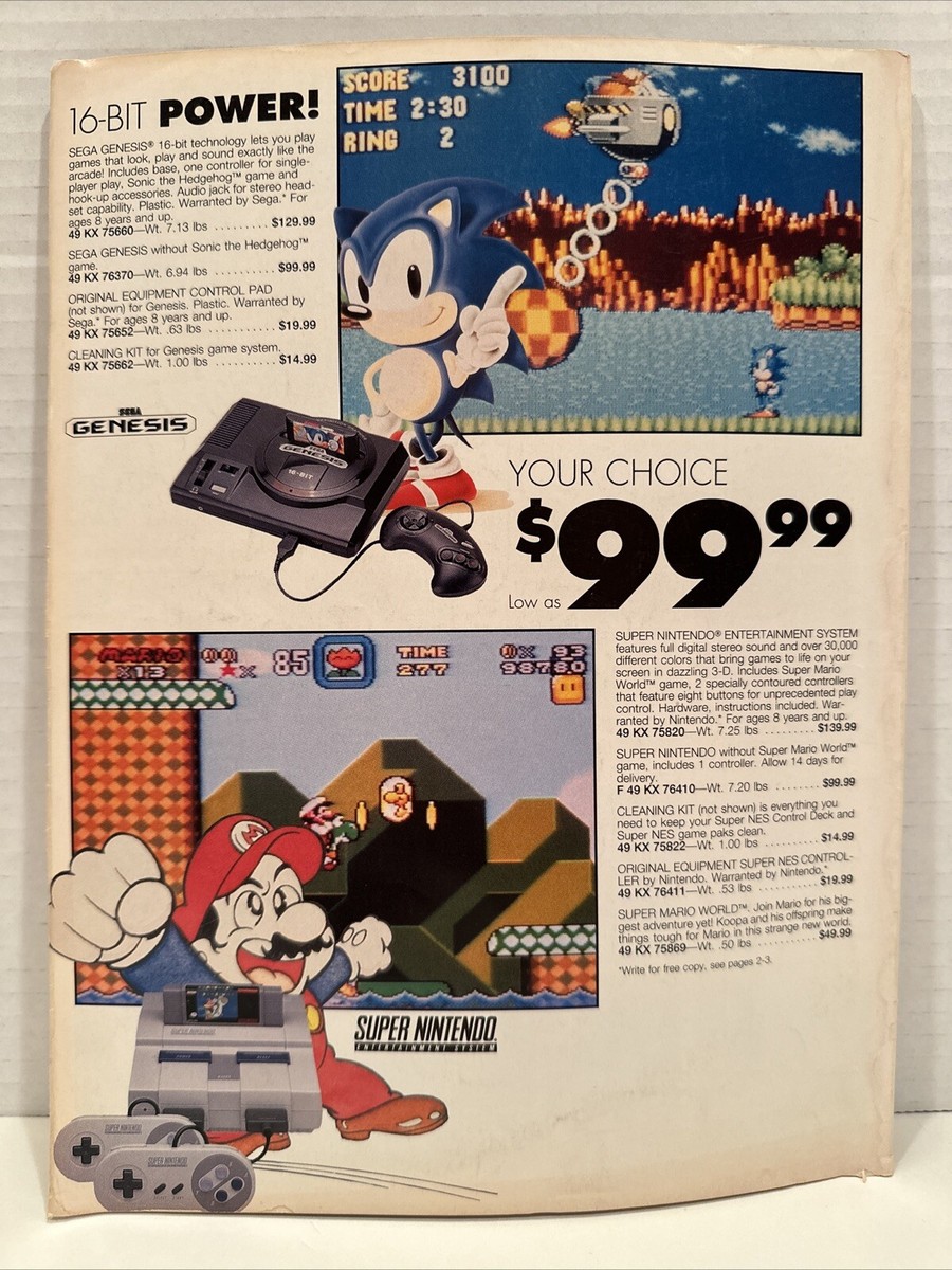TKGページ SEARS 1992-93 Toy Catalog Turbo Grafx 16 NES Gameboy Super