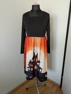 Halloween Damen Kleid Größe XL schwarz orange - Bild 1 von 4