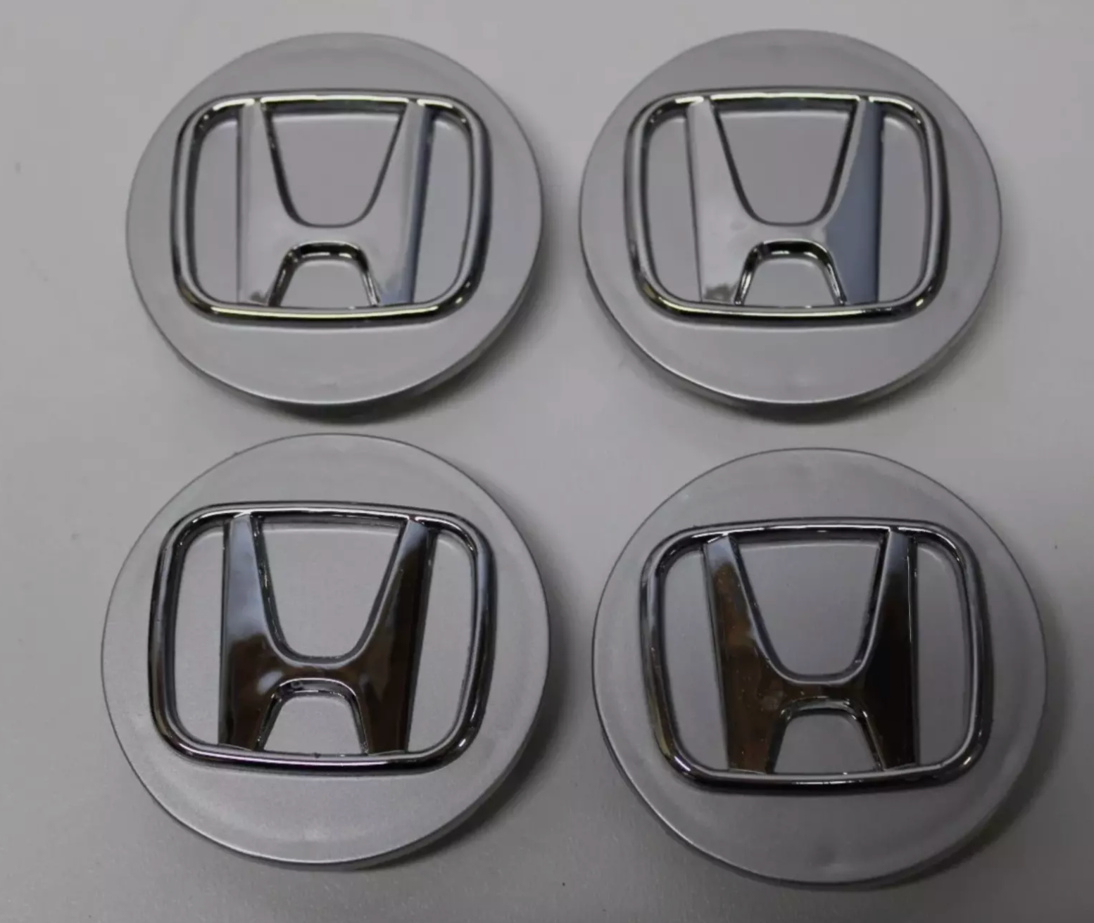 (4) Honda SILVER Wheel Rim Center Caps ACCORD CIVIC CRV 69MM/2.75 BRAND NEW