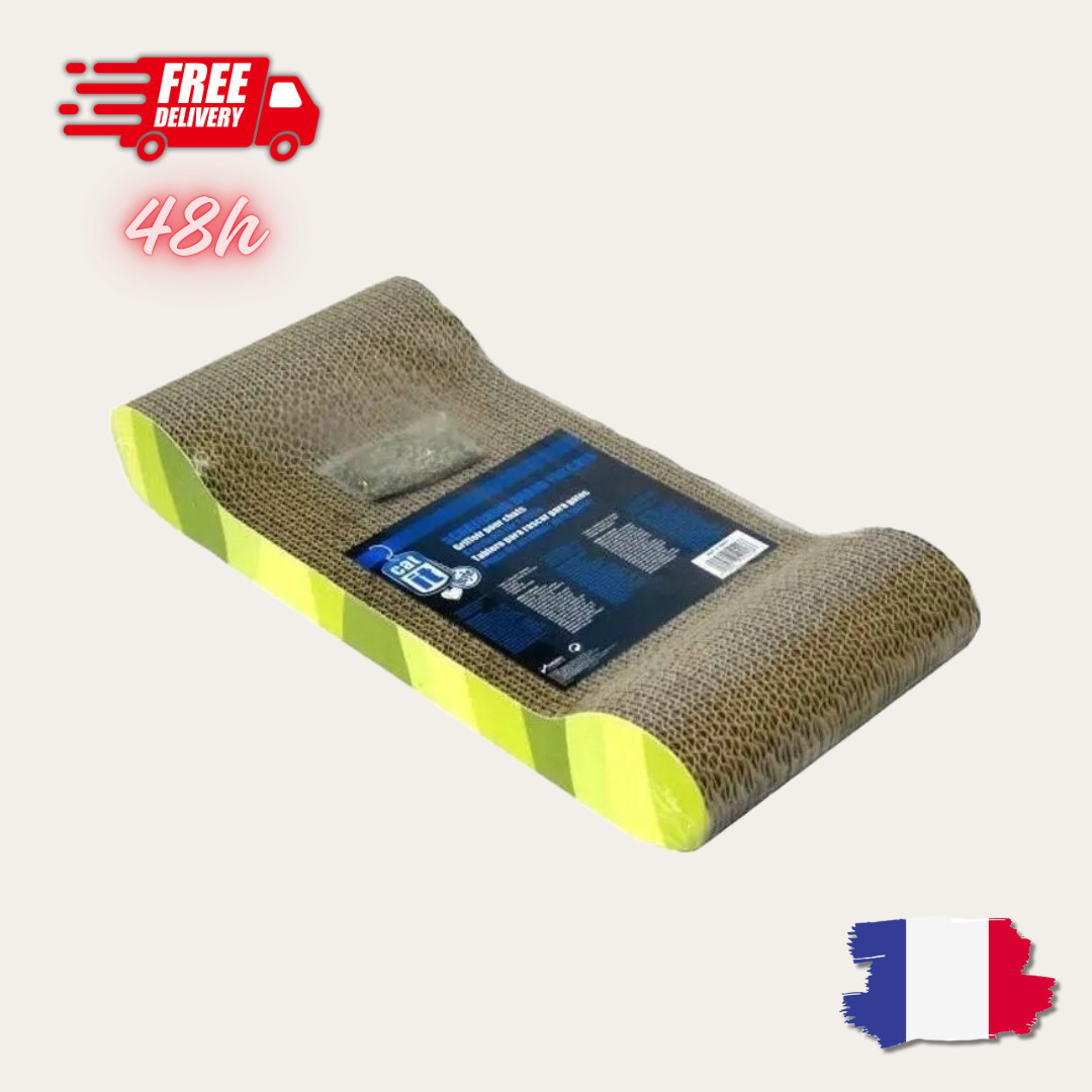 Griffoir pour chat vertical en carton ondulé rigide vert