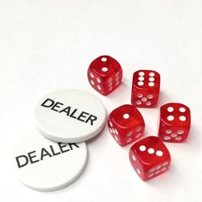 2 boutons et 5 dés croupier poker professionnel de qualité casino GBUT-201