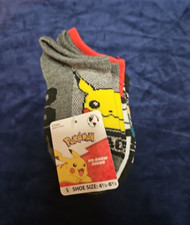 Pokemon No Show Socks Toddlers Size Small-4 1/2 - 8 1/2  6 Pairs Pok mon Sock
