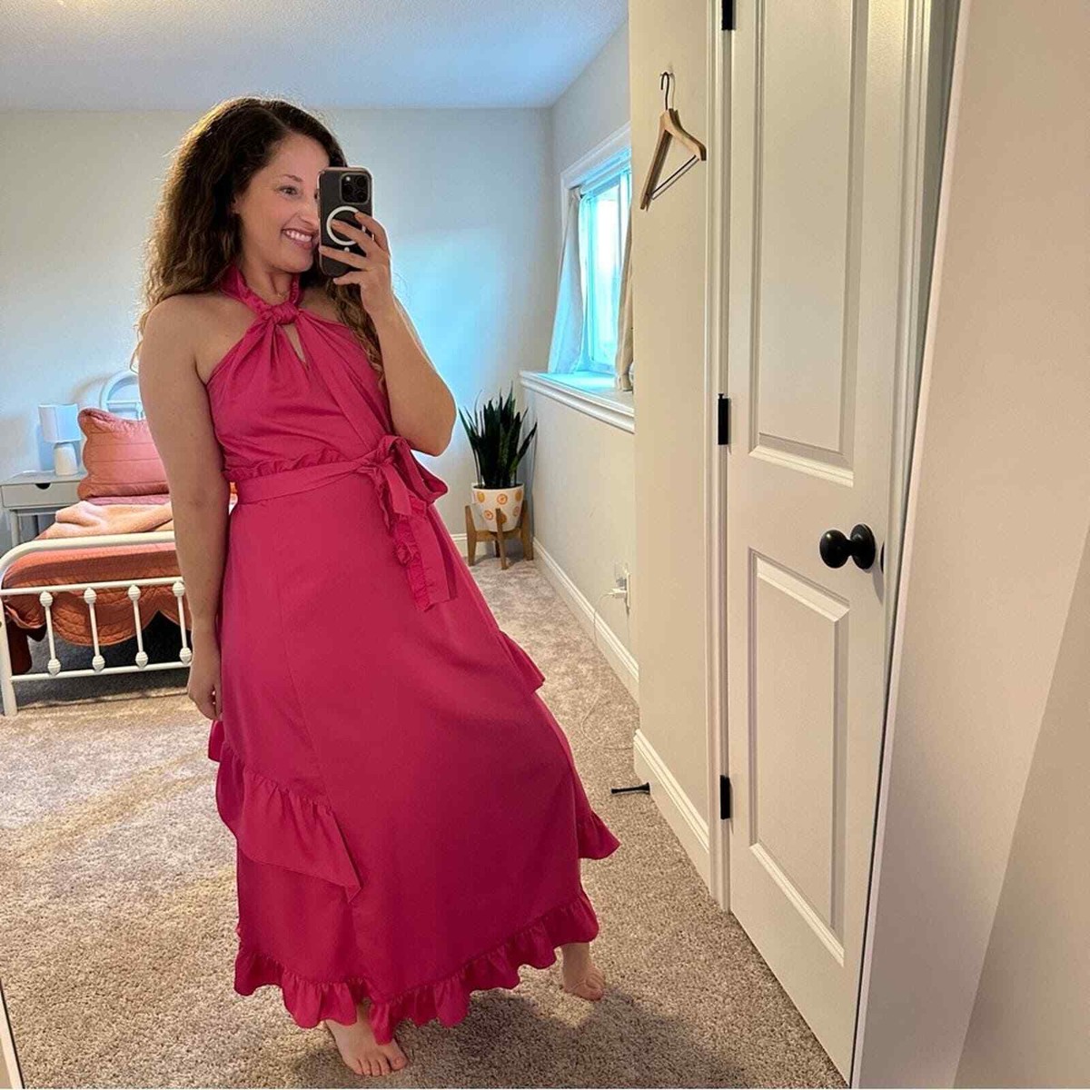 derek lam pink dress Derek Lam 10 Crosby Pink Halter Satin Maxi Dress 12
