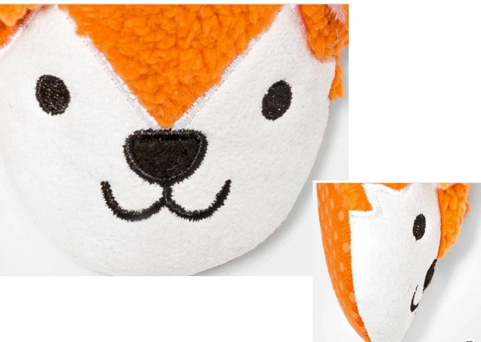 Happy Fox Kids Slippers Cat & Jack Boys / Girls Slip on Soft Fur House Shoes NEW - Image 4 of 4