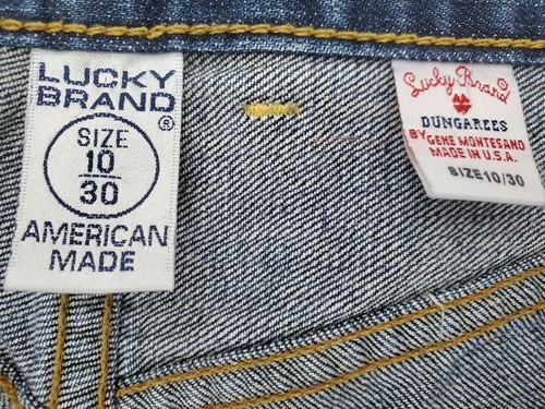 VTG Lucky Brand by Gene Montesano Button Fly Dungarees Women’s Sz 10/30 Y2K - Afbeelding 13 van 20