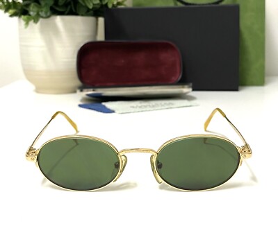 Vintage 90's Jean Paul Gaultier 22 Karat Gold Plated 55-3172 Oval