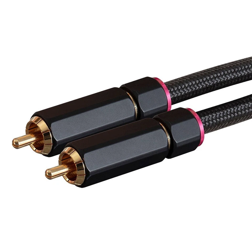 3FT RCA 1 Male to 2 Male Y Splitter Adapter Stereo Audio Cable Cord Braided Gold - Image 2 of 4