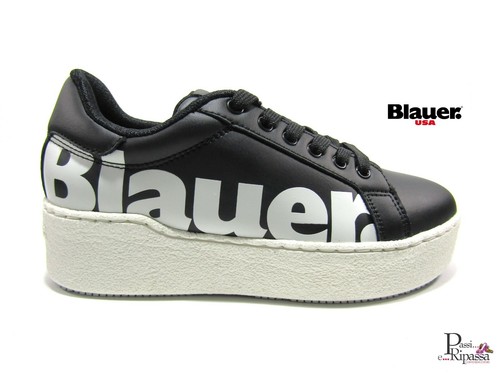 Scarpe Blauer da donna MADELINE03 sneakers suola alta invernali in pelle  nere | eBay