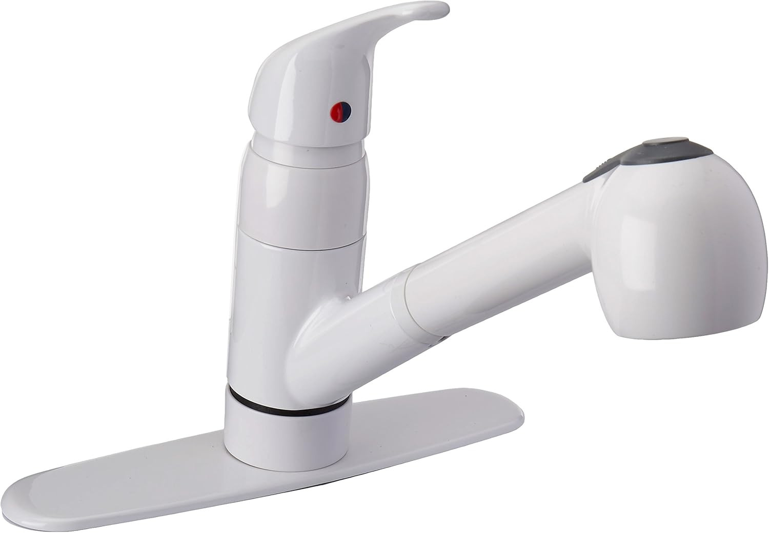 Elegant White Kitchen Faucet with Pull-Out Sprayer and Singl