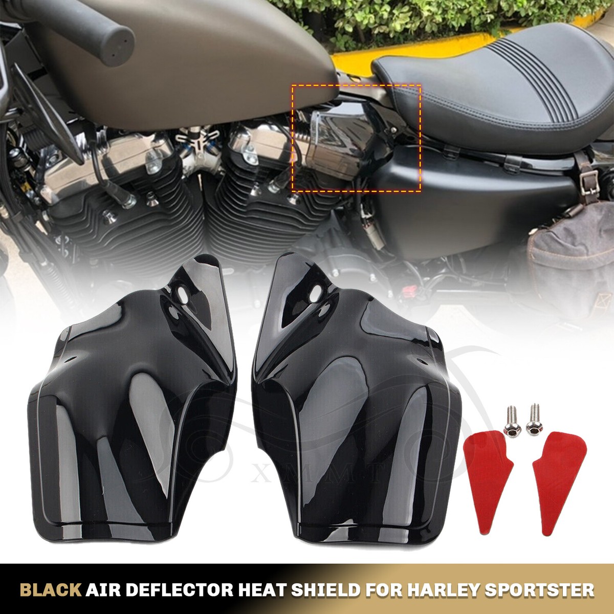 Synthetic Leather Saddle Protector (Black) Motorcycle Leg Heat Shield