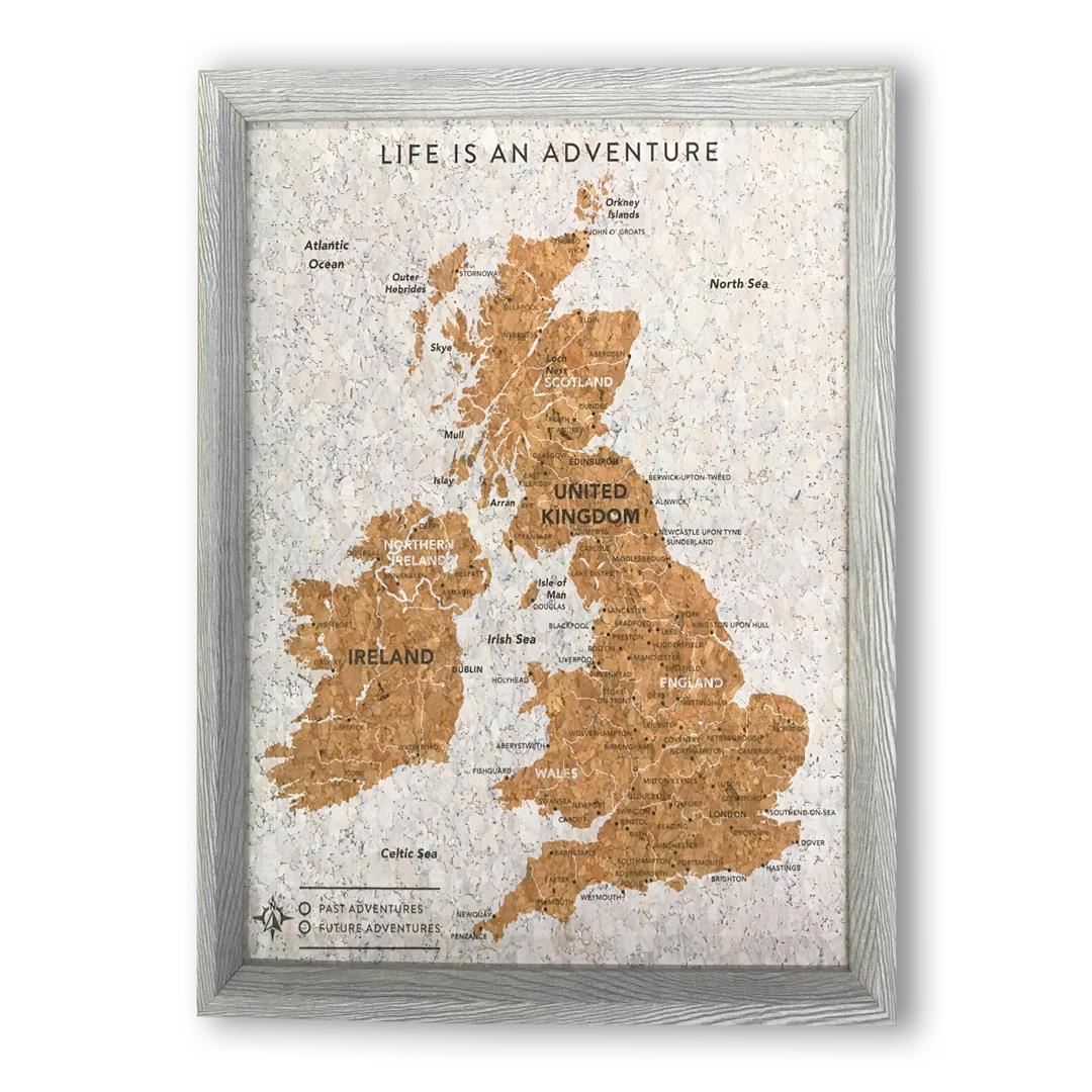Splosh UK Travel Map Pin Board Pins Personalised Ireland United Kingdom Maps