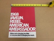 1968 AMC Javelin Rebel Ambassador sales brochure 40pg ORIGINAL literature