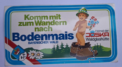 Aufkleber ''Bodenmais - Bayerischer Wald'', 80er Jahre, 14 x 7 cm