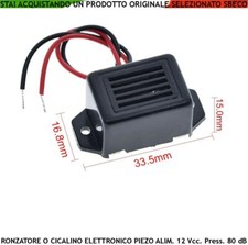 Cicalino Elettronico Ronzatore 12 Vcc Allarme Evento Segnalato 75 dB 400±100 Hz
