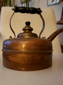 Vintage SIMPLEX Patent Solid Copper Tea Kettle whistling ...