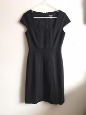 Ann Taylor Stunning Black Dress Pleated Bodice Career Cocktail Size 2/4