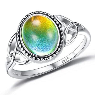 Vintage Sterling Silver Color Changing Mood Ring for Wedding Party