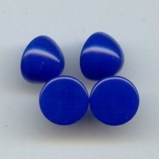 18 VINTAGE LAPIS ACRYLIC 11mm. ROUND SMOOTH HIGH DOME CABOCHONS 7147