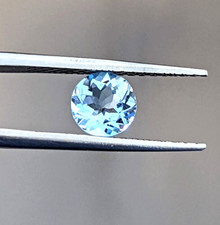 7mm Natural Aquamarine Round Loose AAA Baby Blue Untreated 1.1ct VIDEO