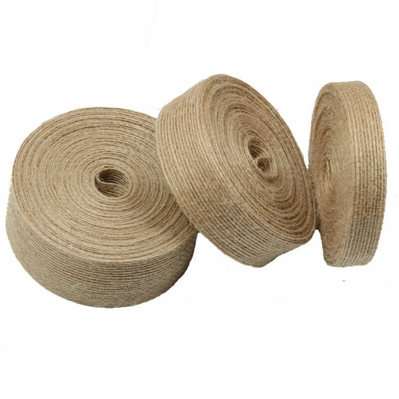10M Hemp Rope Jute Webbing Tape DIY Craft Straps Burlap Ribbon Sewing Trim - Image 2 of 4