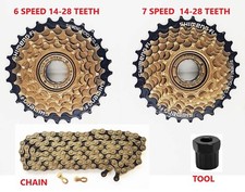 6 7 & 8 SPEED FREEWHEELS ,  CHAIN, TOOL,  SCREW ON FREEWHEELS