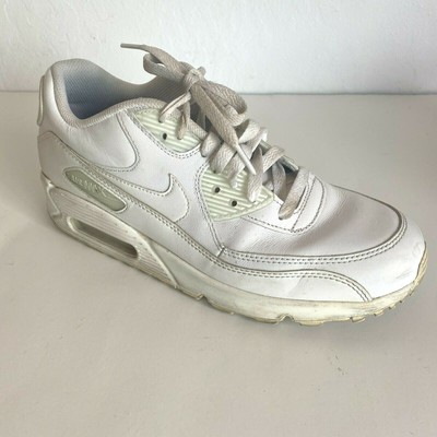 Nike Air Max 90 LTR Triple White Leather Sneakers Mens 8.5 Running Shoes |  eBay