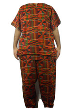 Men's Dashiki Clothing African Traditional Kente Pant Suit Ethnic Set Plus Size