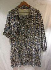 TORY BURCH Multi Blue Silk Pullover Dress Size 8