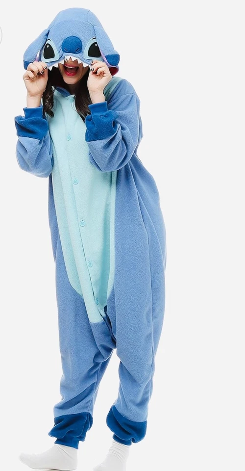 Stitch синий животных Kids цельный фланель костюм костюм для Хэллоуина домашняя одежда s S - Изображение 3 из 4