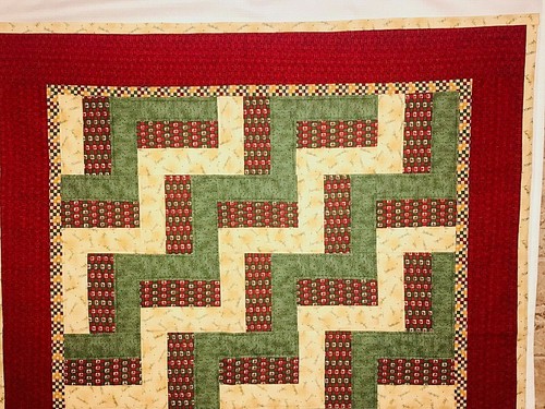 2003 Handmade Quilt Split Rail Fence Quilt 44" x 40" - Picture 2 of 12