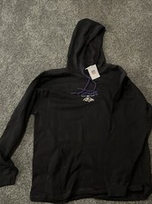 Y2K Baltimore Ravens NFL Hoodie Men s SIZE L BLACK WITH PURPLE Embroidered NWT