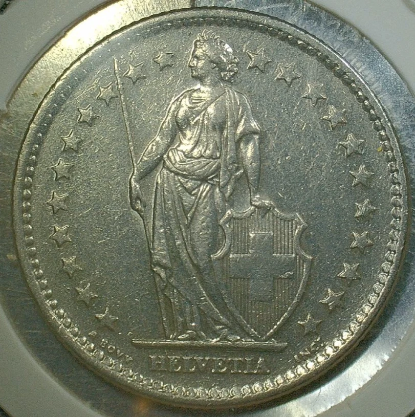 VENTA MUNDIAL DE MONEDAS-1973 SUIZA 2 FRANCOS-COBRE NÍQUEL COMP. MONEDA-KM# 21a Foto 2 de 3